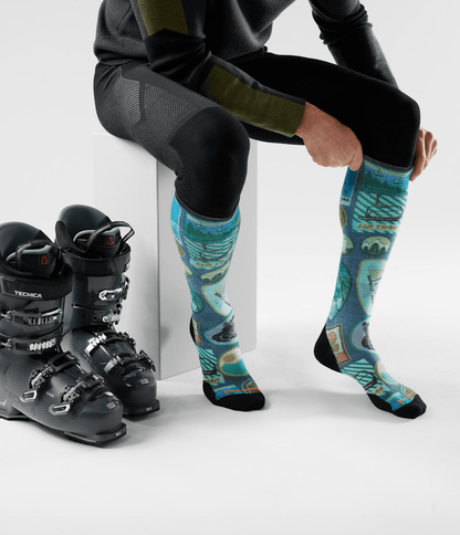 TNF X Smartwool Ski Targeted Cushion Explorer Print OTC Socks - The North Face