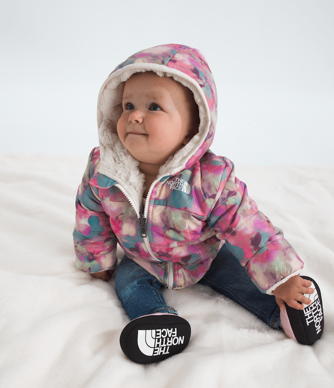 Baby Girls’ Reversible Shasta Full-Zip Hooded Jacket—Print - The North Face